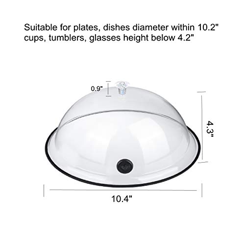 TMKEFFC Smoking Cloche Dome Cover 10 inch Lid for Smoke Infuser Specialized Accessory for Smoker Gun Smoking Infusion Plates, Bowls and Glasses, Transparent - Thumbnail 5