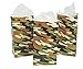 Camo Army Birthday Party Favors for 12 - Camo Dog Tags (12), Toy Compass (12), Wrist Bands (12) Camo Treat Bags (12) and Party Sticker (Total 49 Pieces) (Green)