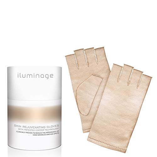 iluminage. Skin Rejuvenating Gloves For Hand Wrinkle & Age Spots Reduction w/Copper Technology (Medium/Large)