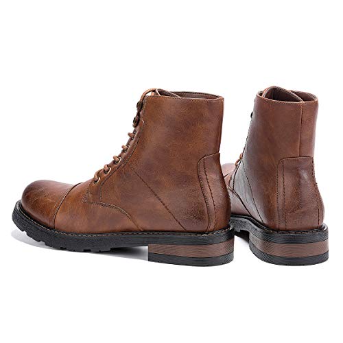 GM GOLAIMAN Winter Work Boots for Men-Lace Up Cap Toe Ankle Boot for Military Tactical Combat Hiking Motorcycle Brown 10