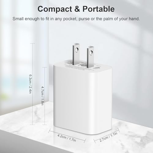[4 Pack] USB C Charger Block Charging Block Type C Charger 20W Wall Chargers for iPhone Air/17/17 Plus/17 Pro/17 Max/16/16 Plus/16 Pro Max/15/15 Pro Max/14/13/12/Samsung/Android