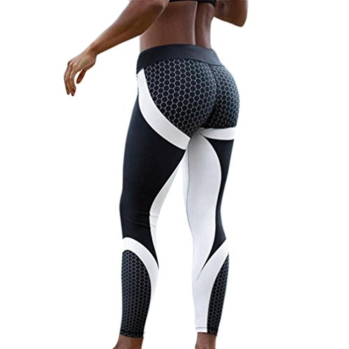 TAORE Leggings Women Sports Mesh Trouser Gym Workout Fitness Capris Yoga Pant Legging Workout Fitness Leggings (S, Black)