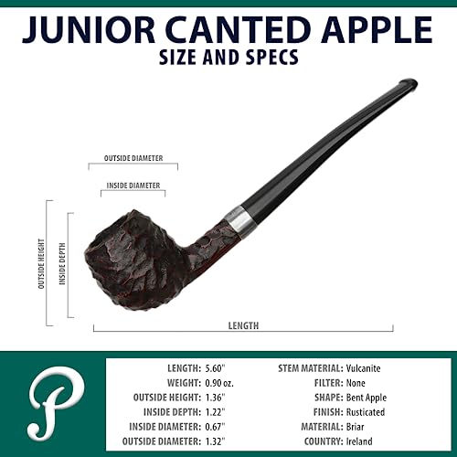 Peterson Pipes Junior Series Small Briar Pipe Hand Finished, Wooden