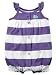 Carter's Baby Girls 1-piece Appliqué Snap-Up Cotton Romper (6 Months, Purple Stripe)