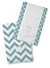 SwaddleDesigns Baby Burpies, Set of 2 Cotton Burp Cloths, Turquoise Chevron