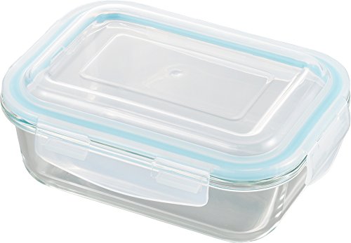 ヨシカワ(Yoshikawa) ガラス保存容器 640ml クリア 4点ロック式 グラスコンテナ 4209337