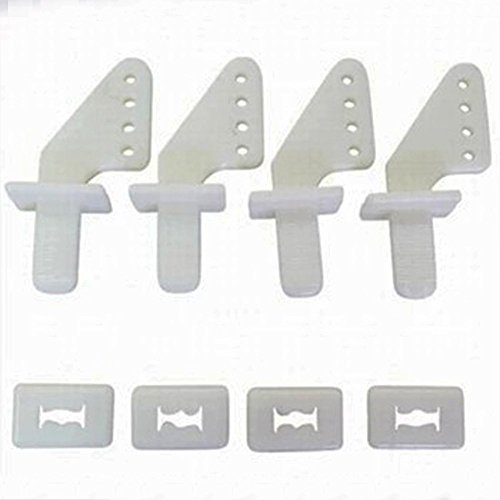 bargain house white Lock On Plastic Control Horns 12 x 7 x 12 mm For RC Model Airplane Parts Remote Control Foam Electric Plane - Thumbnail 2