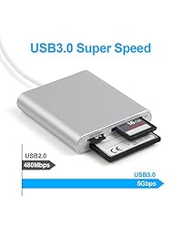 Unitek   aluminio USB 3.0 SuperSpeed Multi-in-1 lector de tarjetas para CF SD TF Micro SD SD MD MMC SDHC SDXC