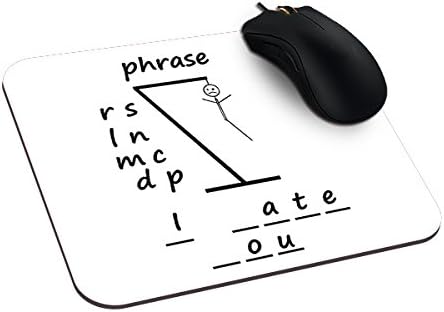 Lasjas I, You, Hate,Hangmantablet Mouse Pad Gaming Mousepad Customerized Computer Mouse Pads Zazer Mousepad Non-Slip Rubber,9.25X7.75Inches