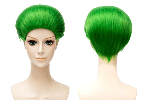 DASTAR Green Short Hair Cosplay Wig for Party Halloween Fancy Dress Costume Wigs