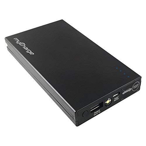 myCharge Adventure Jumpstart Portable Charger 6,600 mAh External Battery Pack with Detachable Jumper Cables - Black