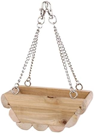 2xHanging Boat Swing Mouse Parrot Rat Hamster Hammock Bird House Cage Toy Wooden