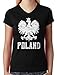 Women's Poland White Eagle Polish Pride Polska Juniors V-Neck T-Shirt