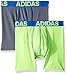 adidas Youth Kids-Boy's Sport Performance Climalite® Boxer Brief Underwear (2-Pack), Solar Green/Blue Onix/Blue, MEDIUM