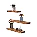 DAKODA LOVE Handmade Rustic Pine Wood Floating Shelves Set of 3 (Walnut)