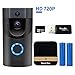MOUNTDOG WiFi Smart Video Doorbell Camera Wireless Door Bell 720P HD Wireless Home Security Doorbell Camera with 16GB Storage Card 2 Rechargeable Battery for iOS Android Google (B30-720P)