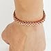 Stainless Steel Rose Gold Color Square Franco Chain Men Bracelet 6mm 9.5