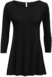 Simlu Womens Black Tunics, Black Tunic For Leggings, Black Plus Size Tunic Top For Women and reg Size