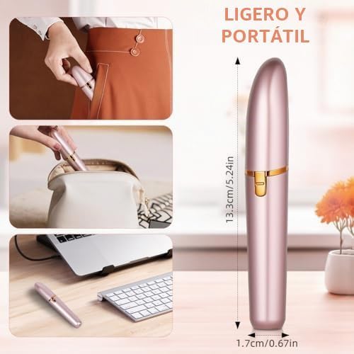 Depiladora Facial Mujer, Eléctrica Depiladora Cejas Portátil,Oro rosa — foto 2 de 8