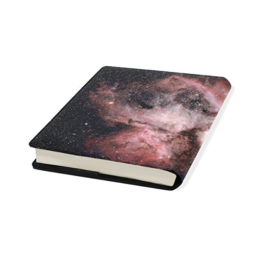 Black Star Stretchable Leather Book Covers Standard Size for Student Hardcover Textbooks Fits Up to 9x11-Inch for School Girls Boys Gift