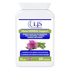 LJS Supplements Meno Herbal Support – for Hormonal Imbalance – Menopausal Symptoms – Difficult Monthly Cycles – Menstrual Cramps – Hot Flushes – Mood Swings – Made in The UK.