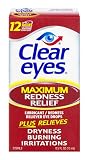 Clear Eyes Maximum Strength Redness Relief, 0.5 Fluid Ounce (Pack of 3)