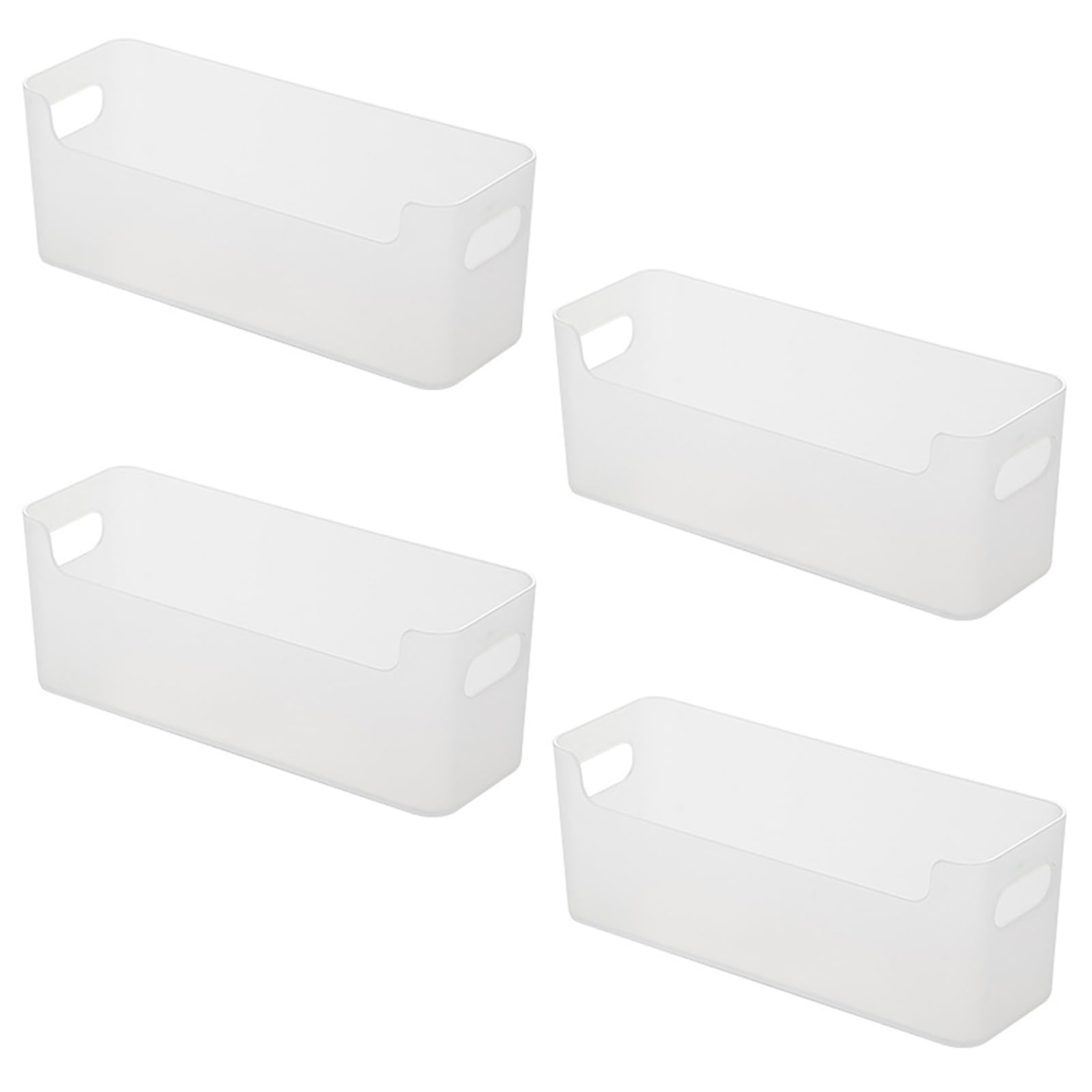 FYting Storage Baskets,4 Pcs Baskets for Shelves,Kitchen Storage Organisation,U-port Small Storage Basket for Store Cosmetics, Socks, Underwear, Data Cables, Phone Cases(Transparent,25.5x8.5x8cm)