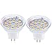 MZD8391 3W MR11 GU4.0 Wide Angle LED Bulbs, GU4 Base, 280lm, 10-30V AC/DC, 120Flood Beam, Warm White, 3000K, LED Light Bulbs,Pack of 2