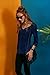 Angashion Women's Flare Sleeve Lace Splice Loose Trim Casual Blouse T-shirt Tops (US 14/Tag 4XL, Navy Blue)