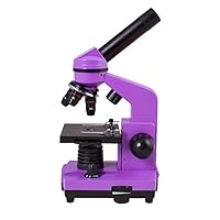 Levenhuk Rainbow 2L Amethyst Student Microscope for Children with Experiment Kit, Upper and Lower LED Light for Observing All Kinds of Samples