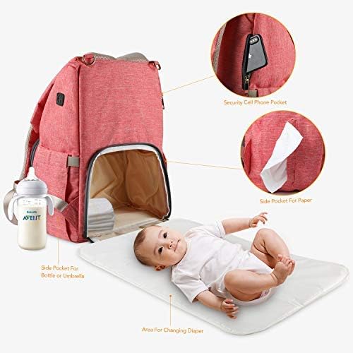 Bolsos Cambiadores Bebe Bolso De Viaje Multifuncional Comodo Elegante Y Duradero Naranja Bolsa De Panales Con Plataforma De Cambio Impermeable Y Bolsillos Organizados Amberfreda Com