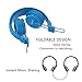 Wireless Bluetooth Headphones On Ear, Aitalk X3 Portable Headsets Ergonomic Fit Superb Comfort with Microphone, Support TF Card, FM Radio(Blue)thumb 3