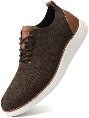 VILOCY Men's Dress Sneakers Oxfords Casual Business Shoes Lace Up  Lightweight Walking Knit Mesh Fashion Sneakers Brown, EU45 price in UAE |  Amazon UAE | kanbkam