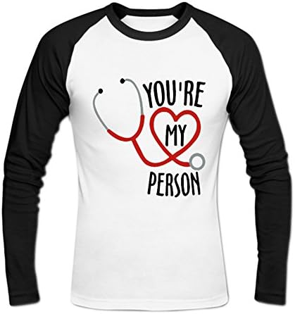 Men's You're My Person Long Sleeve Baseball Shirt M White
