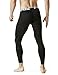 TSLA Men's Thermal Compression Pants, Athletic Sports Leggings & Running Tights, Wintergear Base Layer Bottoms, Fleece Lined Black, Large