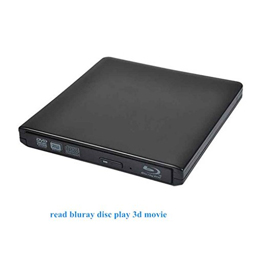EgalBest USB 3.0 Blu-ray Drive External DVD RW Optical Player Aluminum Alloy CD/DVD Reader for Laptop Notebook Netbook black