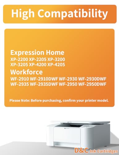 D&C Replacement for XP-2200 Ink Cartridges, Compatible with Epson Expression Home XP-3200 XP-2205 XP-3205 XP-2200 XP-4200 XP-4205, Workforce WF-2910 WF-2930 WF-2935 WF-2950, Pack of 15