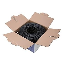 1000ft Cat5e Black Solid 24AWG Cable UTP Cat5 Bulk
