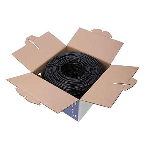 1000ft Cat5e Black Solid 24AWG Cable UTP Cat5 Bulk