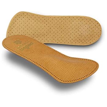 Pedag Comfort German Handmade 3/4 Genuine Leather Orthotic with Metatarsal Arch Support Pad and Heel Cushion, Great for Heels Wear, Tan Color, Women's 9/Men's 6