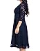 GRAPENT Women's Lace Plus Size Mother of The Bride Skater Dress Bridal Wedding Party Navy 16W