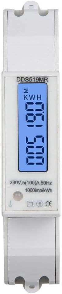 Rockyin DDS519MR Muilt-Functional Single-Phase Energy Meter 230V AC 1P Power Meter 35mm DIN Rail with RS485 Modbus