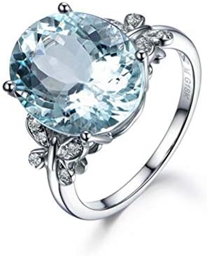 AopaoZ Rhinestone Butterfly Ring Natural Topaz Stone Crystal Engagement Ring Charm Gemstone Ring Women Jewelry (Size/ 6/7/8/9/10)