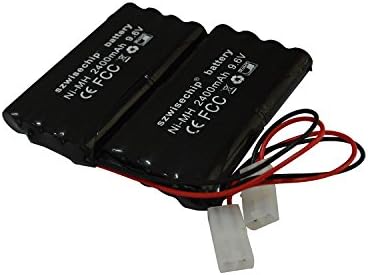 Szwisechip 9.6V 2400mAh NiMH High Capacity Battery Pack with Standard Tamiya Connector for RC Cars, aircraft, boats, Robots, train, Security