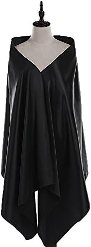 mashahan Satin Shiny Shawl Wraps For Women's Wedding Formal Party Black