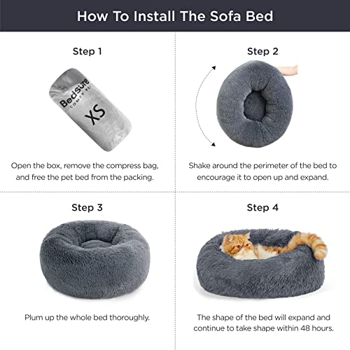 Bedsure Calming Cat Beds for Indoor Cats Large Cat Bed Washable 20