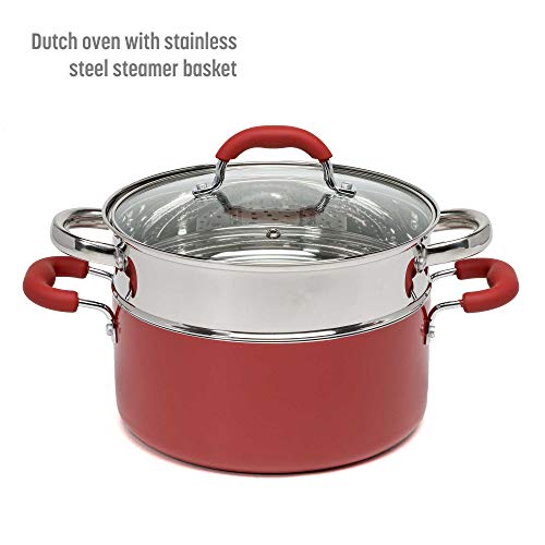 Goodful Cookware Set with Premium NonStick Coating, Dishwasher Safe Pots and Pans, Tempered