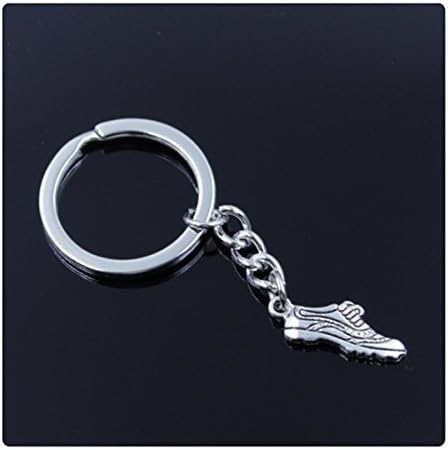 fashion men 30mm keychain DIY metal holder chain vintage gym tennis athletic shoes 248mm antique silver pendant
