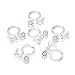 Kissitty 50Pcs Plastic Clear Tiny Stud to Clip on Earring Converter 11x9mm with 0.5mm Hole for Non-Pierced Ears Fit 3mm Rhinestone