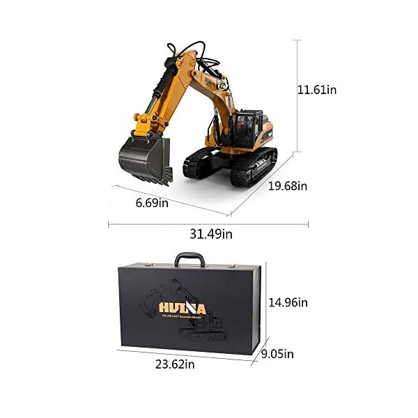 Hging Fernbedienungs-Bagger-Spielzeug 1/14 Skalenbagger, 23-Kanal-Upgrade Volle funktionale Baufahrzeuge… – Bild 8